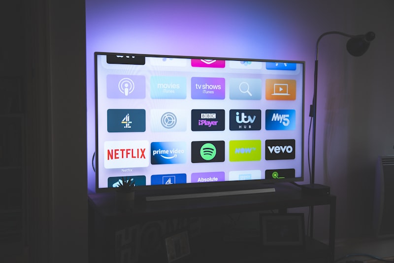 Smart TV streaming setup in living room